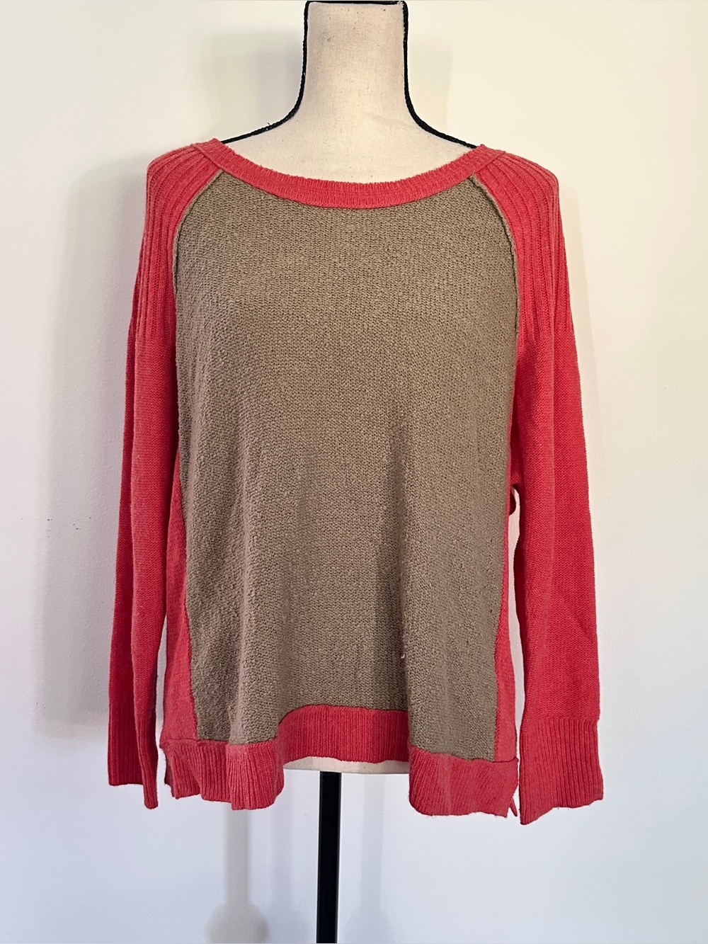 Free People Color block knit sweater